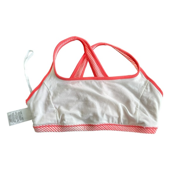 Nike Sports Bra Diagonal Striped Pullover Criss Cross Back Lined Size M (8-10) - Picture 7 of 12